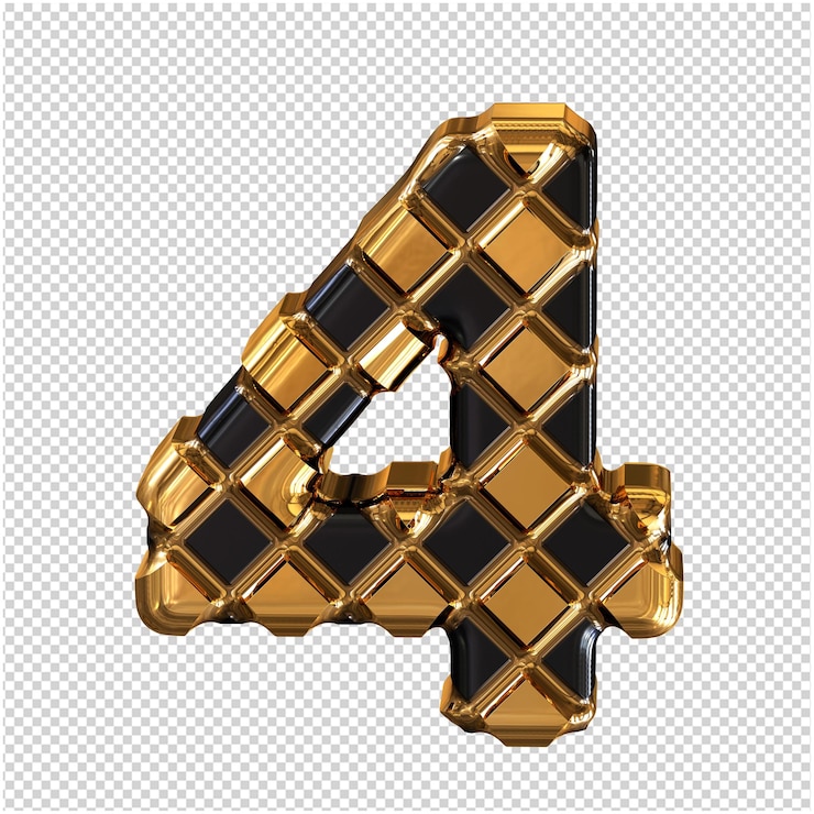 PSD symbole d'or composé de losanges numéro 4
