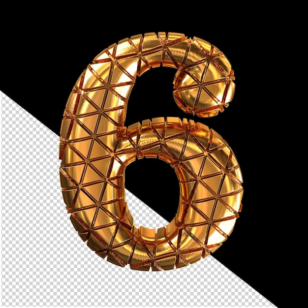 Symbole or avec encoches numéro 6