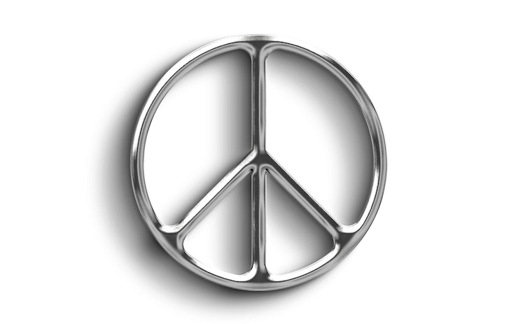 PSD le symbole de la paix en argent brillant