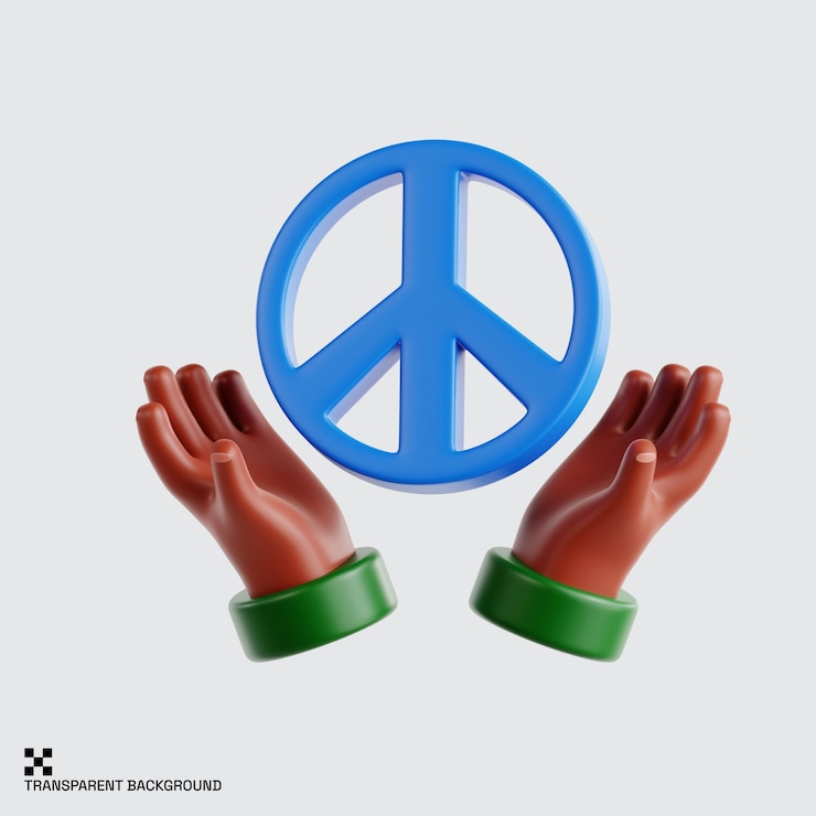 PSD le symbole de la paix avec les mains levées