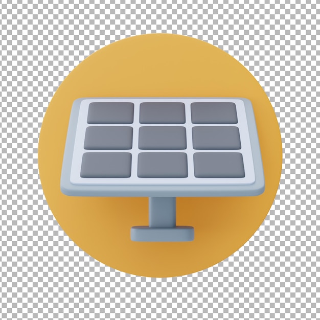 PSD symbole des panneaux solairessource alternative d'électricitéénergie proprerendu 3d