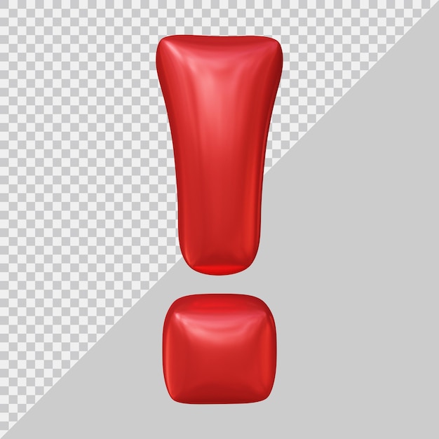 Symbole de point d'exclamation dans le rendu 3D
