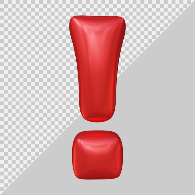 Symbole de point d'exclamation dans le rendu 3d