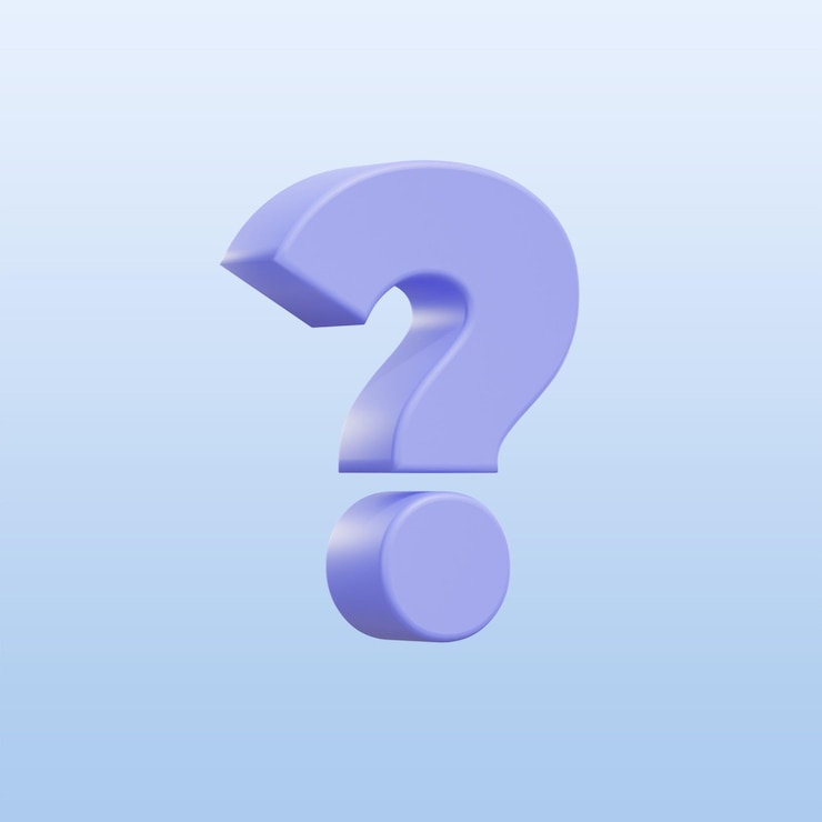 PSD symbole de point d'interrogation 3d dans le rendu 3d transparent