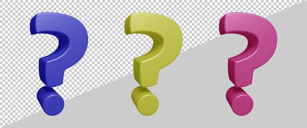 Symbole de point d'interrogation dans le rendu 3d