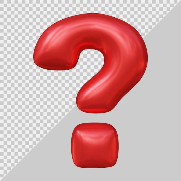 Symbole de point d'interrogation en rendu 3d