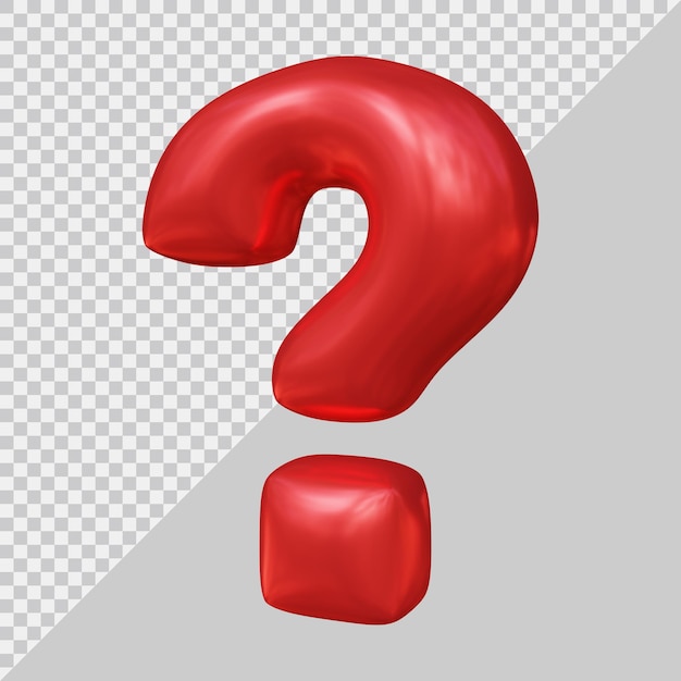 Symbole de point d'interrogation en rendu 3d
