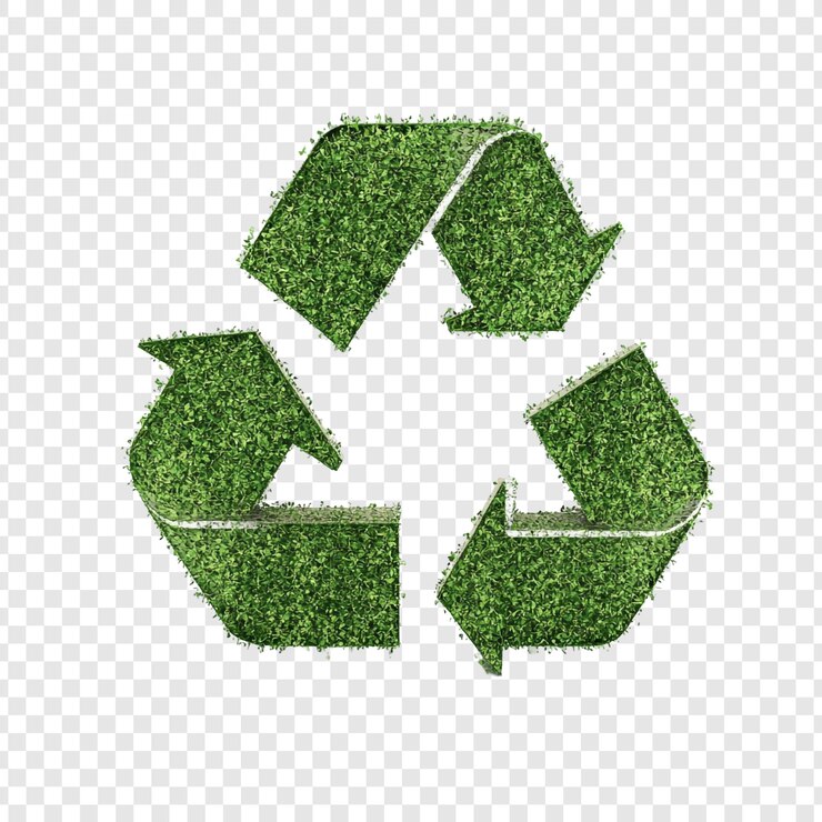 PSD symbole de recyclage de l'herbe verte
