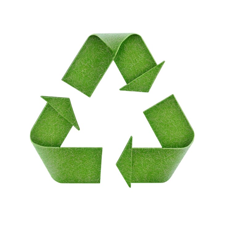 PSD symbole de recyclage vert en 3d avec conception texturée icône écologique pour le recycle durable et