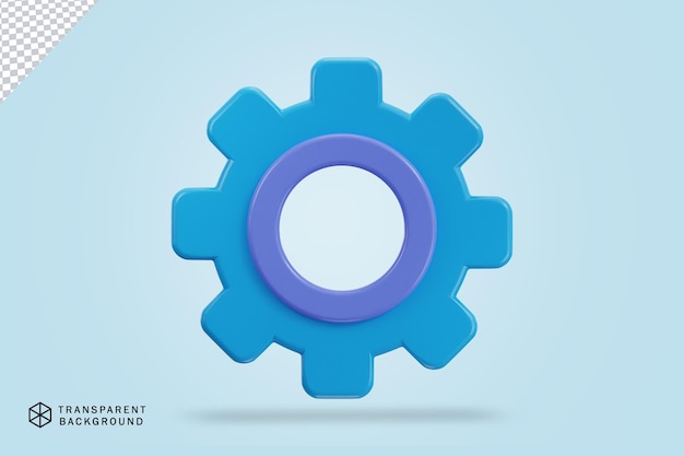 Symbole de réglage de l'engrenage de la roue dentée réparation optimisation du flux de travail concept icône vectorielle 3D