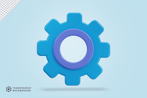 PSD symbole de réglage de l'engrenage de la roue dentée réparation optimisation du flux de travail concept icône vectorielle 3d