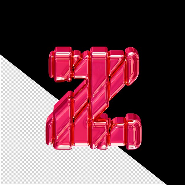 PSD symbole rose 3d dans une lettre de cadre z