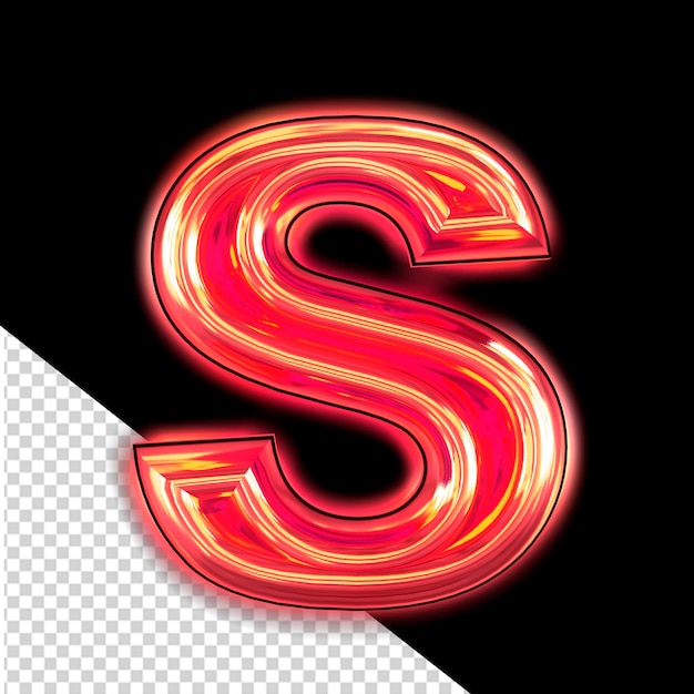 Symbole rouge avec lueur lettre s