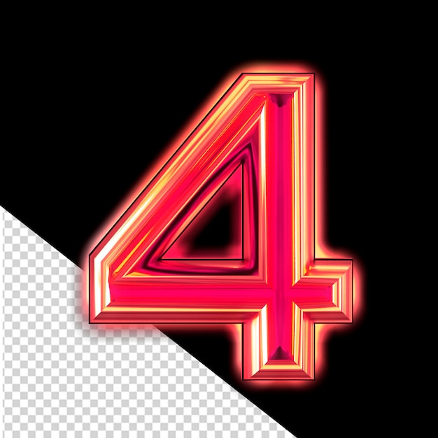 Symbole rouge avec lueur numéro 4