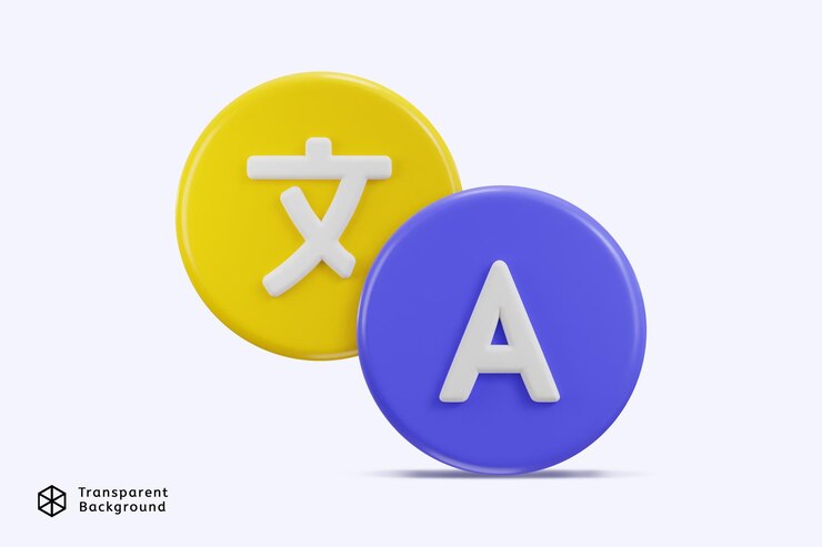 PSD symbole de traducteur de langue de la langue de communication de l'utilisateur icône d'illustration vectorielle de rendu 3d