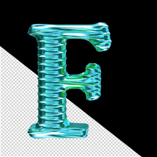 Symbole Turquoise Cannelé Lettre F