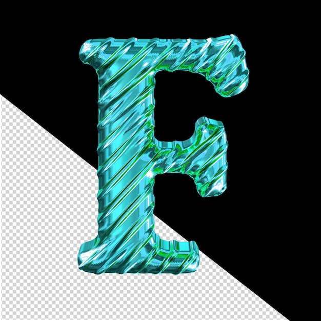 Symbole Turquoise Côtelé Lettre F
