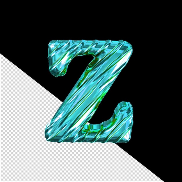 PSD symbole turquoise côtelé lettre z