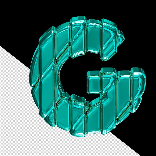 Symbole Turquoise Dans Une Lettre G Encadrée