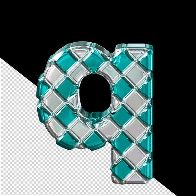 PSD symbole turquoise avec lettre de losanges argentés q