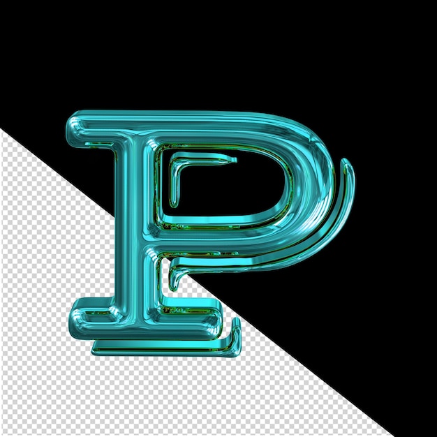 PSD symbole turquoise lettre p