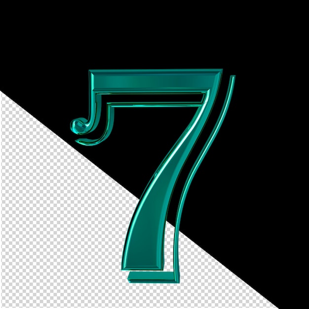 PSD symbole turquoise numéro 7