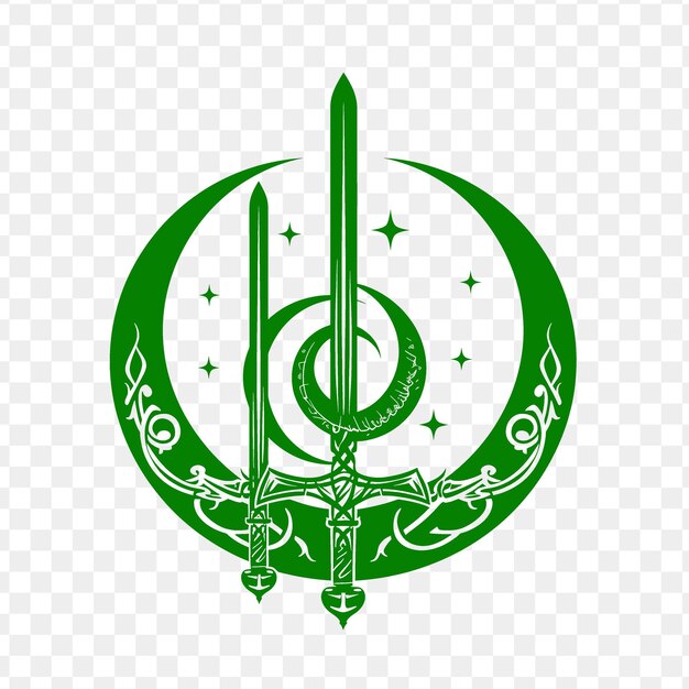 PSD un symbole vert et blanc d'une épée avec le mot citation dessus