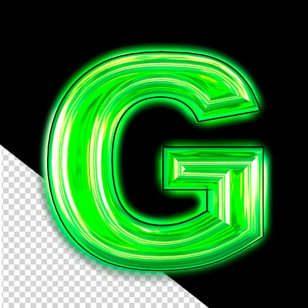 PSD symbole vert avec lueur lettre g