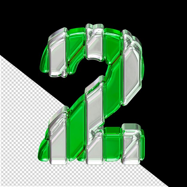 Symbole vert avec des sangles argentées vue supérieure numéro 2