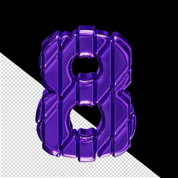 Symbole violet dans un cadre numéro 8