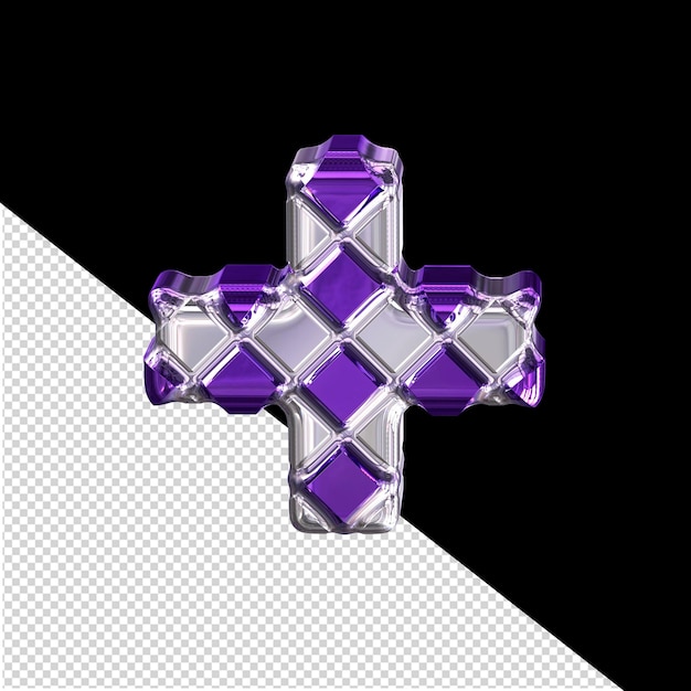 PSD symbole violet foncé et argent composé de losanges