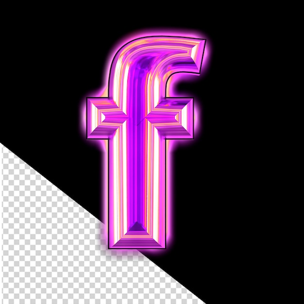 Symbole Violet Avec Lueur Lettre F