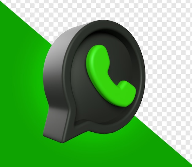 PSD symbole whatsapp 3d noir pour la composition