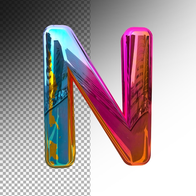 Symboles 3d N Alphabet Effet De Couleur Gradient Premium Psd