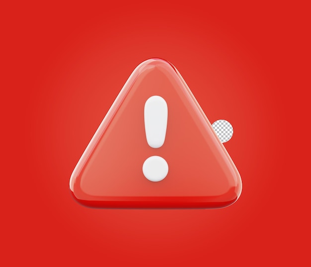 Symboles d'avertissement en forme de triangle illustration 3D