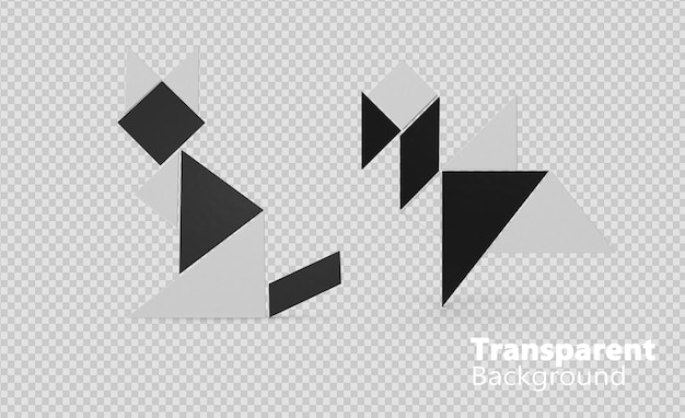 PSD symboles de tangram sur un fond transparent