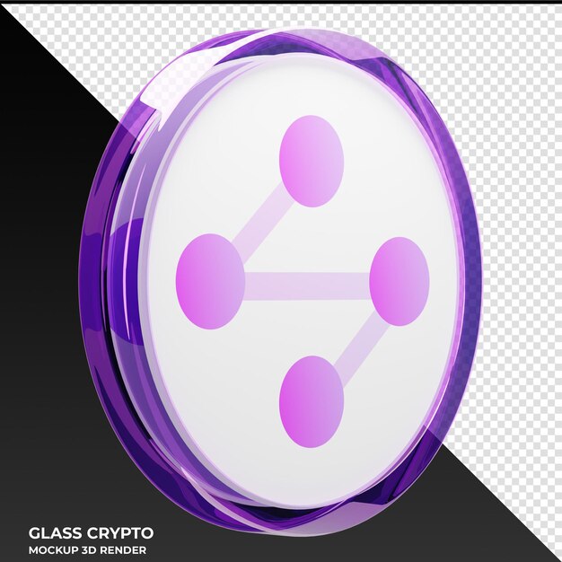 PSD synapse syn glass crypto coin ilustración 3d