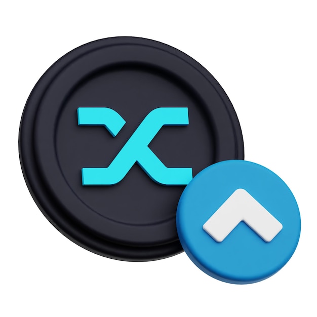 Synthetix Krypto-Token 3D-Symbol isoliert auf weißem Hintergrund