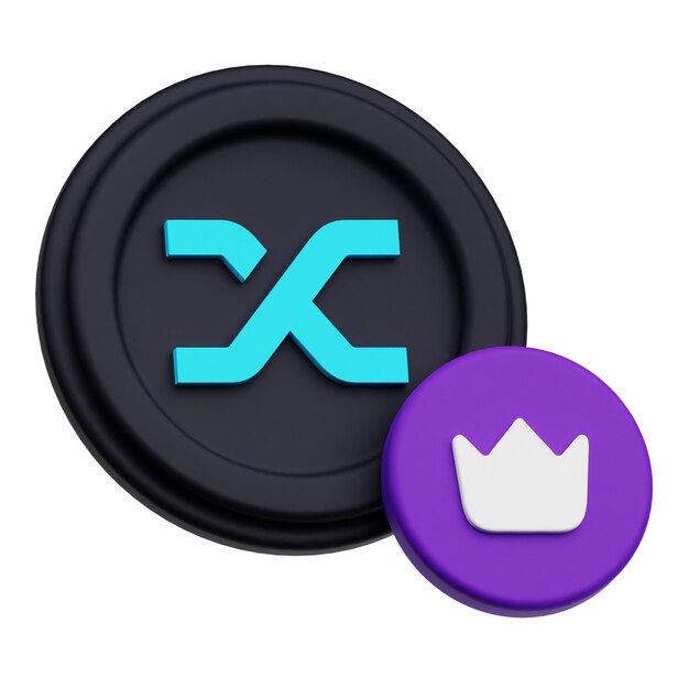 Synthetix Krypto-Token 3D-Symbol isoliert auf weißem Hintergrund