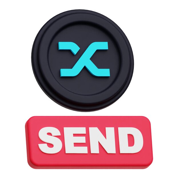 Synthetix Krypto-Token 3D-Symbol isoliert auf weißem Hintergrund