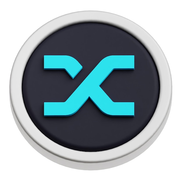 Synthetix Krypto-Token 3D-Symbol isoliert auf weißem Hintergrund