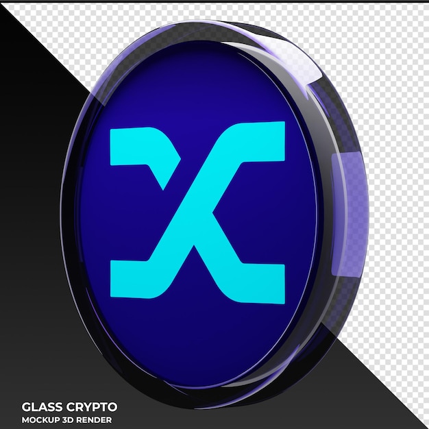 Synthetix SNX Glass Crypto Coin 3D'illustrazione
