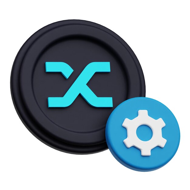 Synthetix token criptográfico icono 3D aislado en el fondo blanco