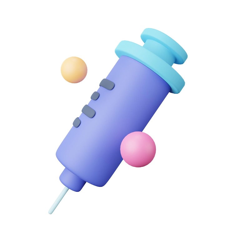 PSD syringe 3d icon for covid19