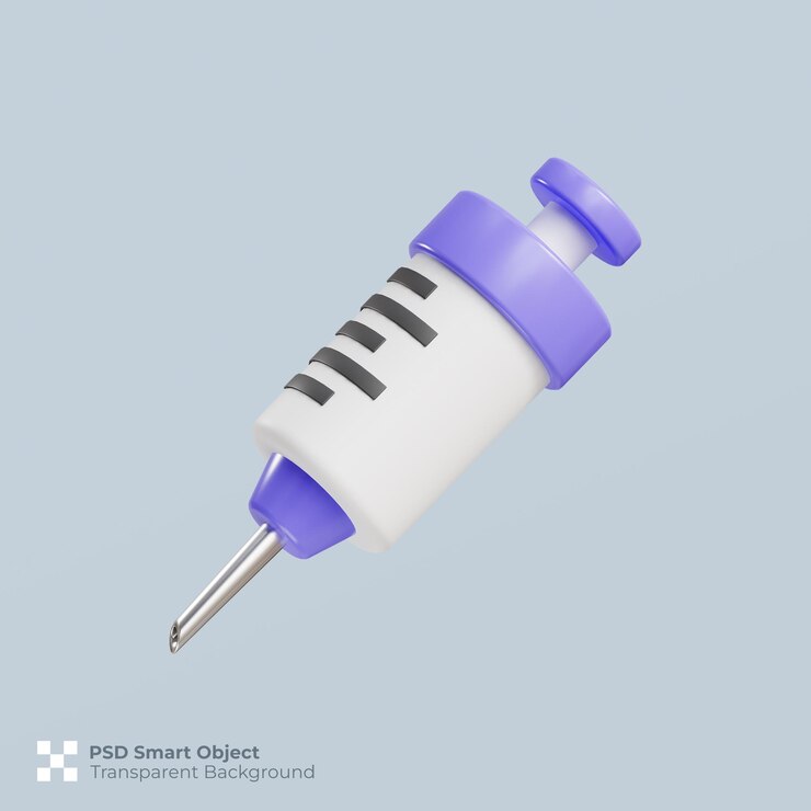 PSD syringe icon 3d render isolated premium psd