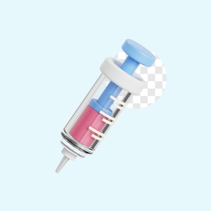 PSD syringe medical tools 3d illustration