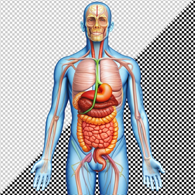 PSD système digestif humain sur un fond transparent