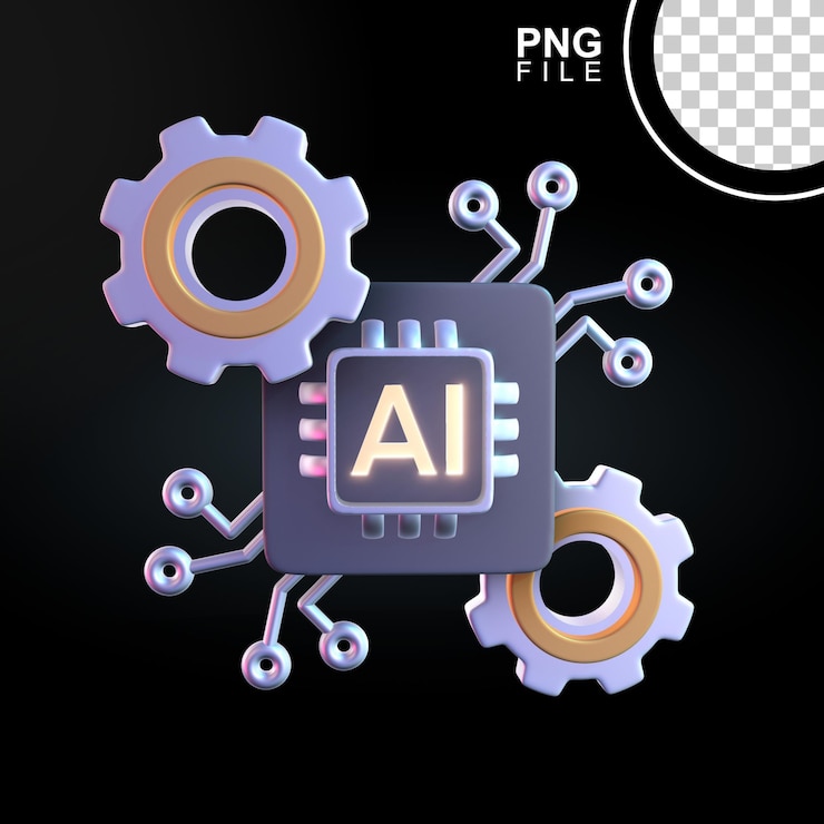 PSD le système d'équipement d'intelligence artificielle 3d de conception d'icônes