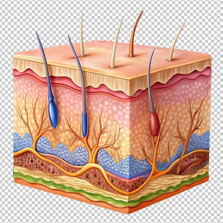 PSD système integumentary sur un fond transparent
