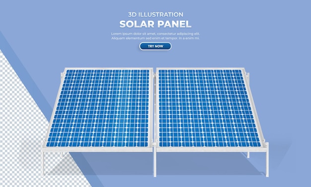 Système De Panneau Solaire D'illustration 3d Réaliste